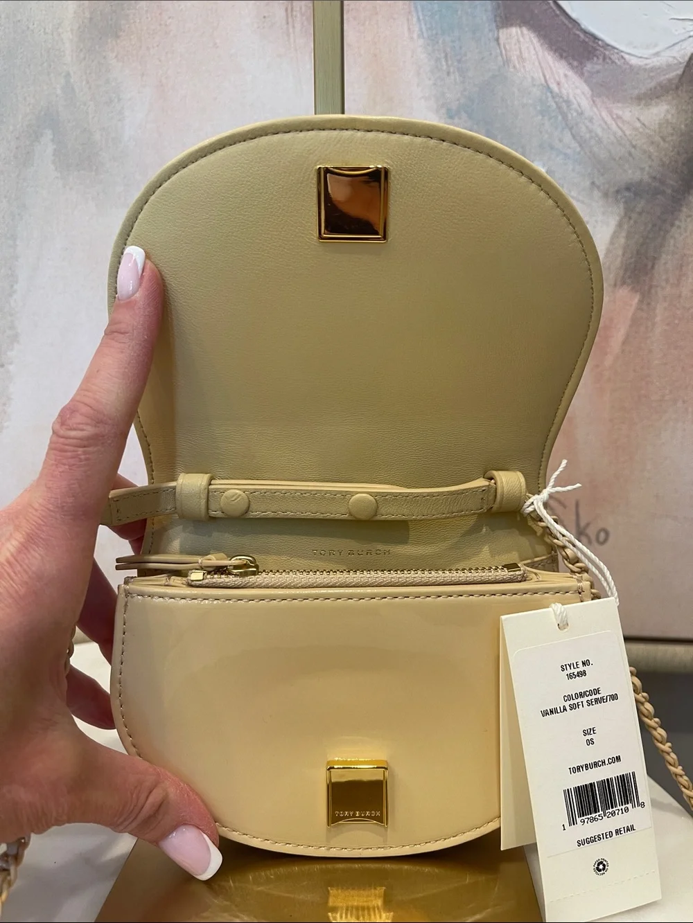 NWT Tory Burch Mini Fleming Patent Square Crossbody Bag